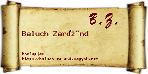 Baluch Zaránd névjegykártya